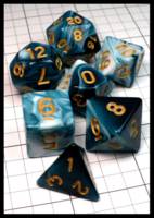 Dice : Dice - Dice Sets - Aqua and white Swirl with Gold Numerals - Temu Feb 2024